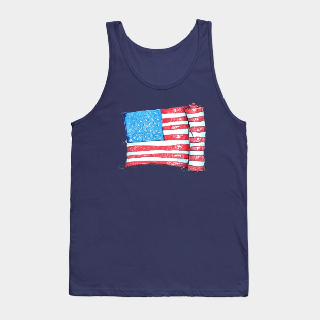 American Flag Tank Top by obillwon